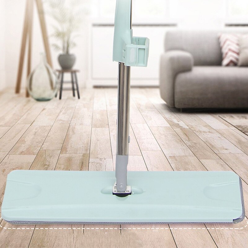 Offre spéciale Spin plat vadrouille main libre lavage en acier inoxydable poignée Spin vadrouille maison bureau nettoyage outil Pad cuisine plancher propre