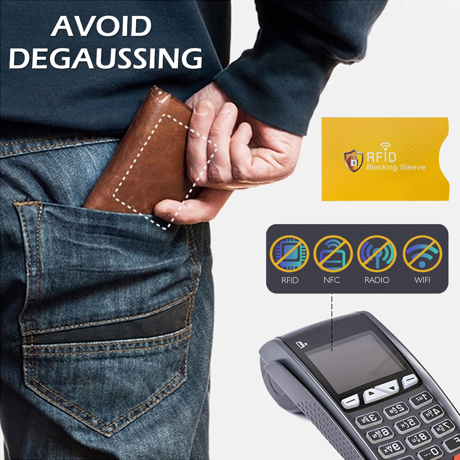 5pcs RFID Blocking Sleeves Aluminum Foil Identity Theft Prevention Credit ID Card Holder Protector for Travel Business Trip