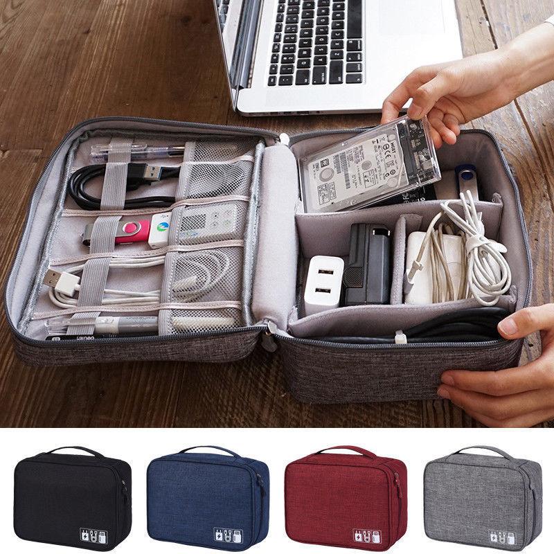 Portable Digital Storage Bags Organizer USB Gadgets Cables Wires Charger Power Battery Zipper Cosmetic Bag Case Accessories Item