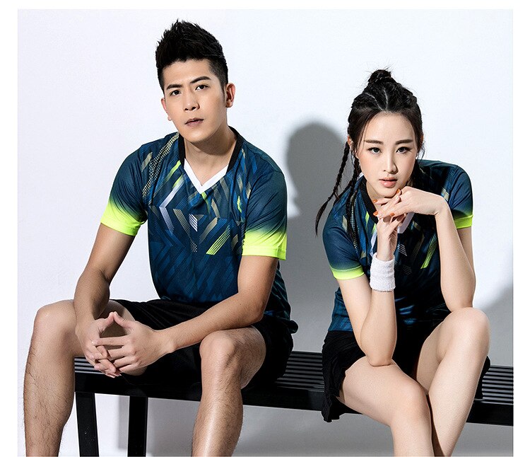 Tennis Shirts Women / Men , Badminton Shorts Shorts , Shirt tennis Male , Table tennis Shirts Skirts , Ping Pong T-Shirt Blue