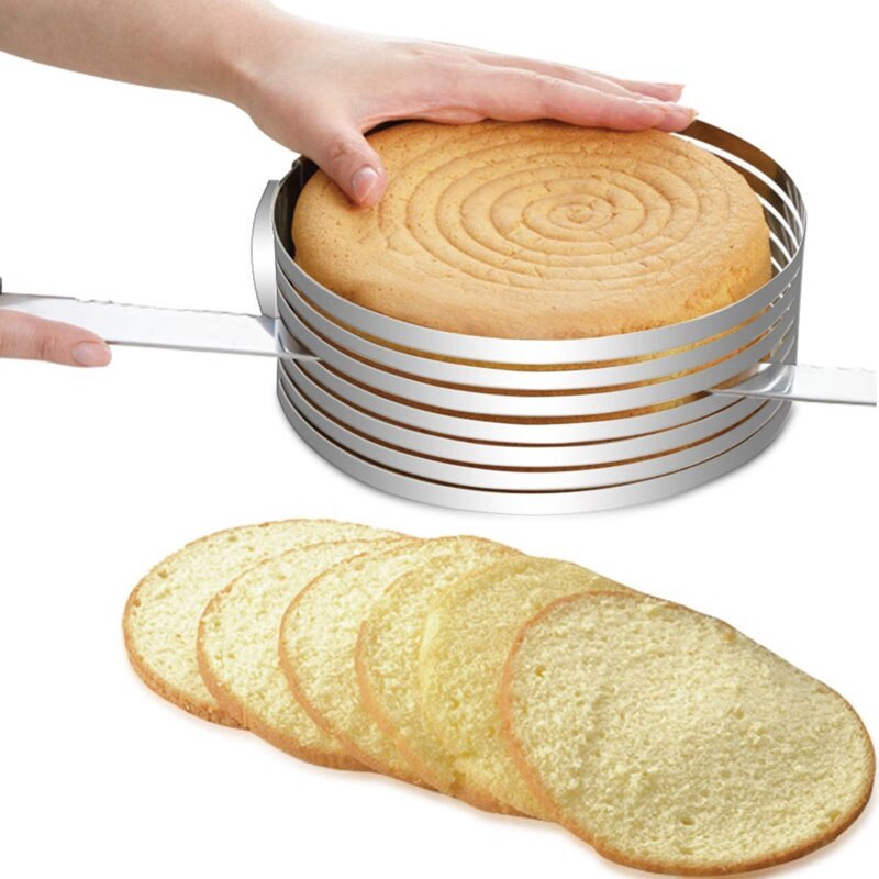 6-8Inch Verstelbare Cakevorm Rvs Ring Cake Slicer Bakken Tool Kit Set Mousse Mould Snijdende-35