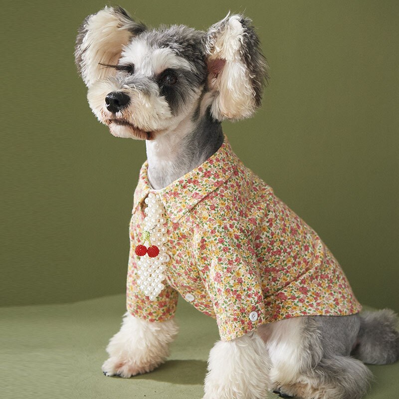 Plush Dog Shirt Spring Autumn Chihuahua York Puppy Clothes Pomeranian Poodle Bichon Teddy Schnauzer Corgi Shiba Lnu