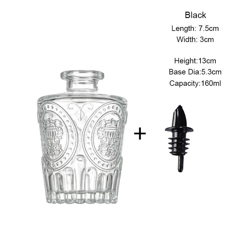 Botella pequeña de vidrio en relieve con tapa, botella de salsa, botellas amargas, edulcorante, botellas cuentagotas, botella de condimentos, accesorios de cocina: Naranja