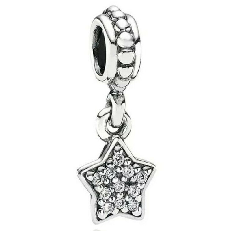 Pendentif à breloques en argent Sterling 925, lanternes en forme de cœur, de lune, d'étoile, de fleur, perles adaptées à un Bracelet de bijoux à la , DIY: 10