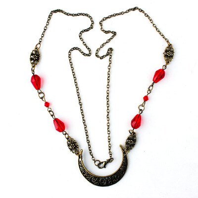 Acessórios de cabeça de padrão de lua vazada, estilo gótico retrô, gota, corrente de cristal, conta de cabeça para meninas, imperdível: VGH008-5