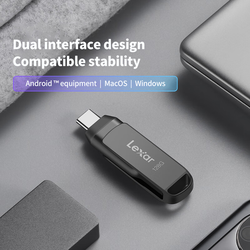 Lexar D400 USB Flash Drive USB 3.1 Type C/A Memory Stick Dual Slot USB Flash Drive 32GB 64GB 128GB 256G For Mobile Phone Compute