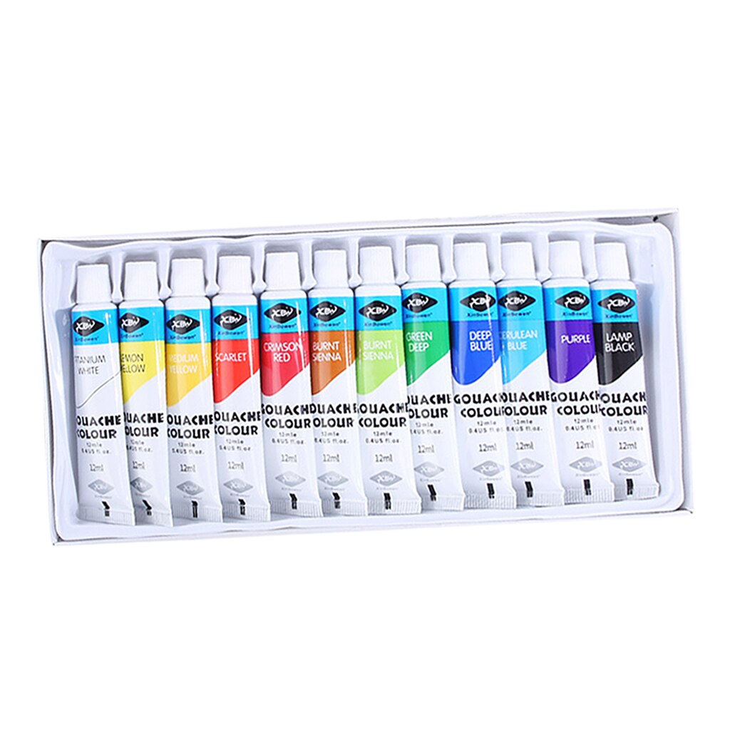 12 Color Painting Pigment Set Kids Artist DIY Watercolor Environmental