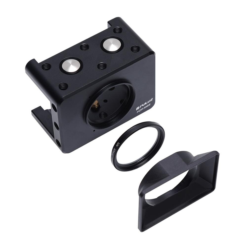 Voor Sony RX0 RX0 Ii Behuizing Shell Cnc Aluminium Beschermende Kooi Met 37Mm Uv Lens Koude-Schoen base Mount Schroef Statief Adapter