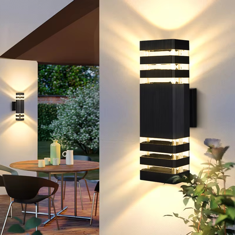 Applique extérieure LED E27 applique extérieure supérieure et inférieure IP65 applique murale LED étanche, utilisée pour porche porte d'entrée jardin wal
