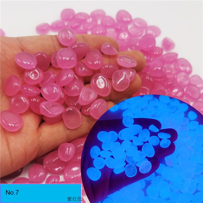 10pcs/lot Luminous Pebbles Rocks Garden Ornaments Stone Glow In The Dark GardenFor Walkways Fish Tank Decorations: MULTI
