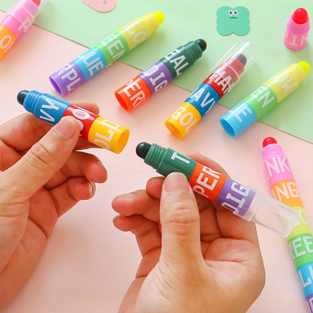 Brand En 6 Kleuren Creatieve Stiksels Effen Markeerstift Marker Fluorescerende Retro Kleur Graffiti Pen Briefpapier