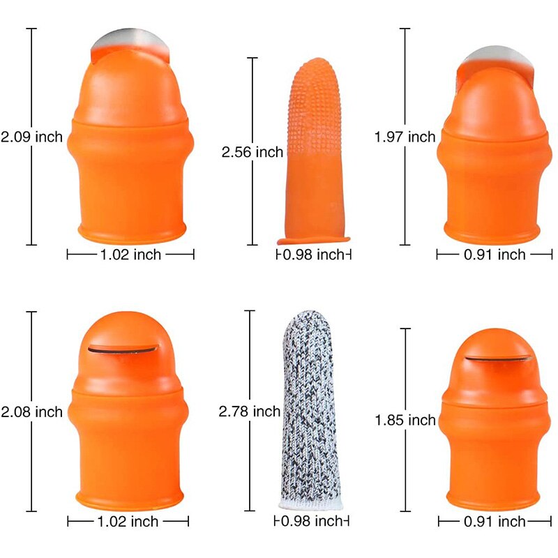 Paquete de 12 cuchillos de silicona, cuchillo de dedo separador, cuchillo de planta, herramientas de jardinería de plantas para recortar frutas y verduras