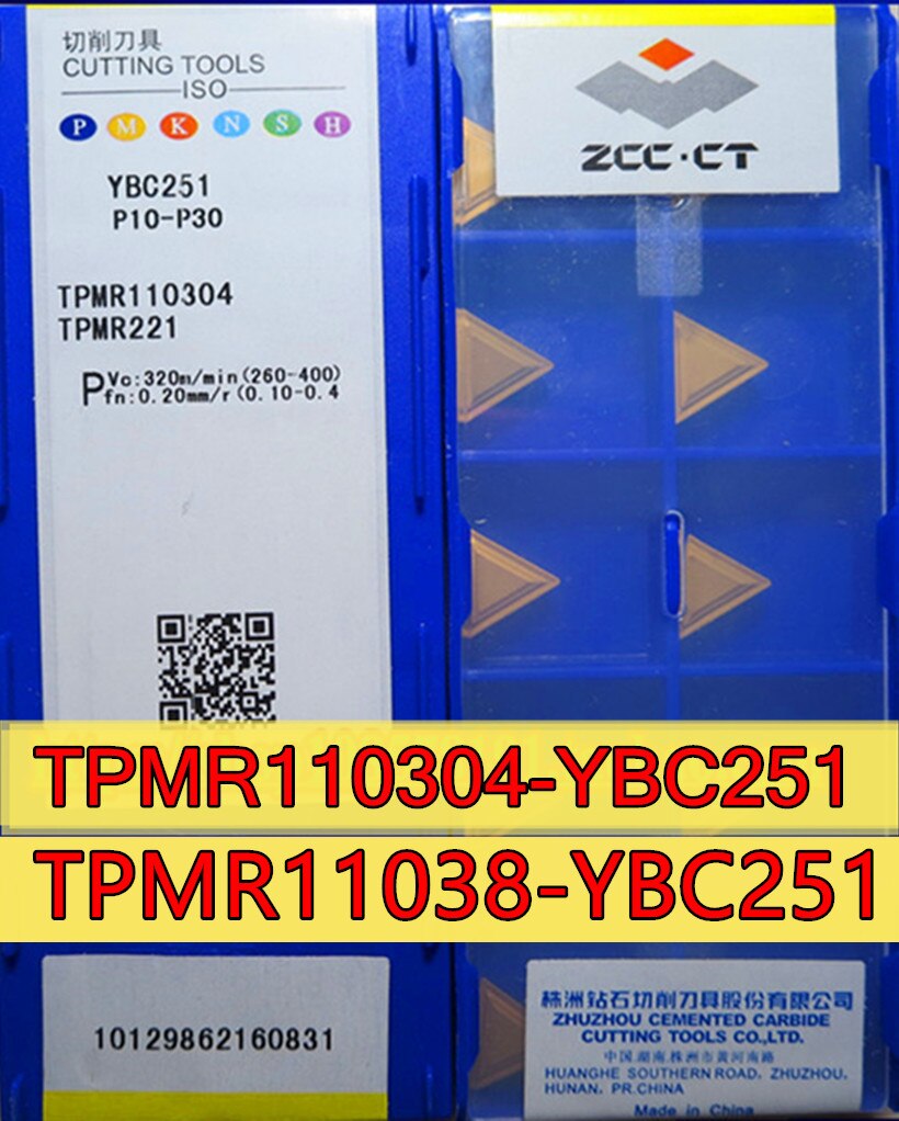 GatherTOOL 10 Inserti CNC TPMR160304 / TPMR160308 YBC251 – Triangolari In Carburo Per Fresatura Acciaio