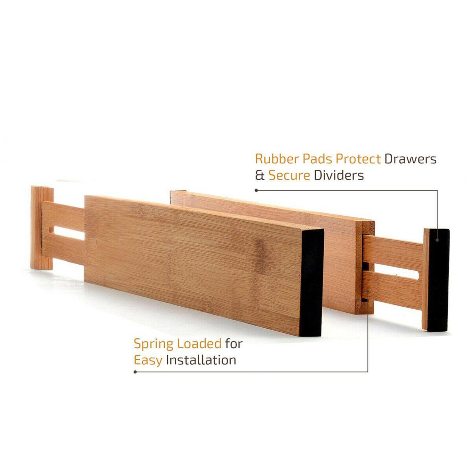 Separadores de cajones de bambú expandibles, utensilio ajustable, organizador para cocina, dormitorio, baño y oficina