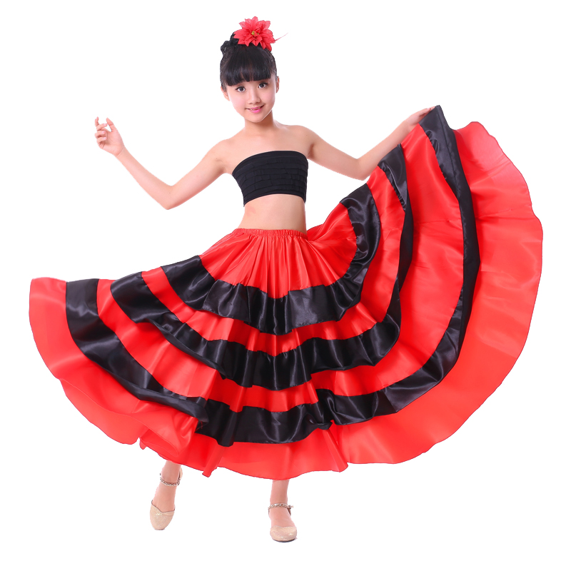 Neue freundlicher Flamenco Tanzkleid Mädchen Flamenco Kleider Spanisch Paso Doble tanzen Kostüm Für Mädchen Samba Gesellschaftskleider