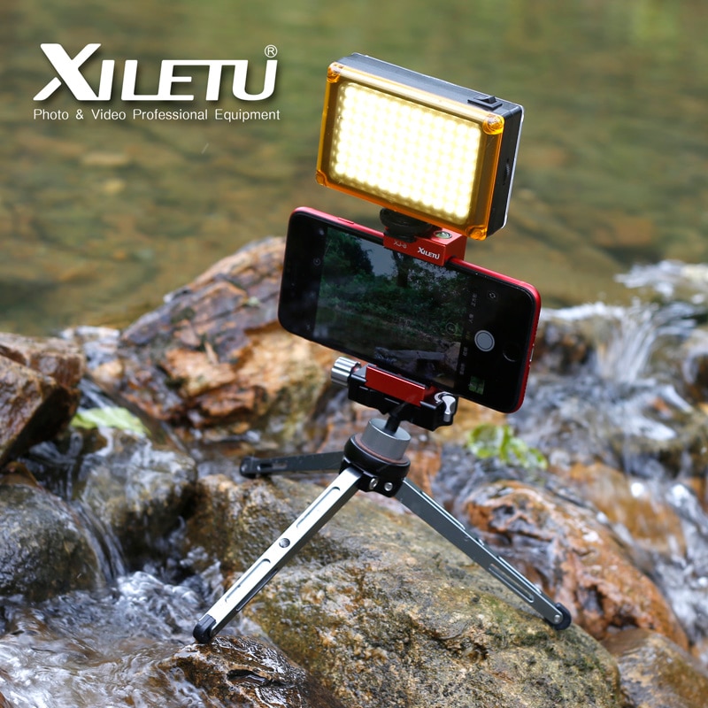 XILETU XT-15 + BS-1 Kamera Telefon Stehen Leichte Tabletop Mini Stativ Für Smartphone DSLR Spiegellose Kamera