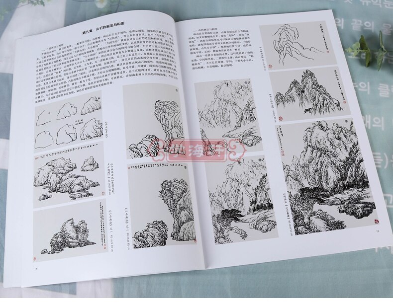 Leren Chinese Schilderkunst Boek Landschap Traditionele Chinese Schilderen Vaardigheid 74 Pagina 'S 26*38Cm