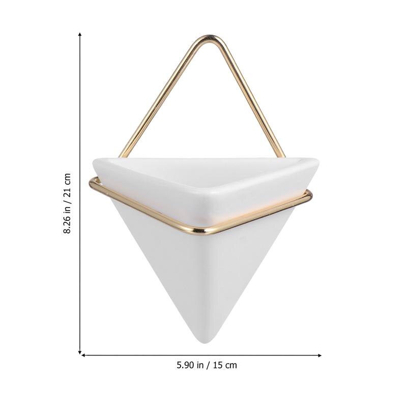 Pot de fleurs suspendu au mur, jardinière créative triangulaire en fer, décoration de la maison: White M