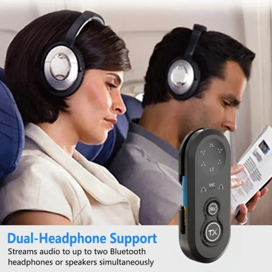 Bluetooth 5.4 Receiver Transmitter 3.5mm AUX Jack Low Latency Wireless Audio Adapter For TV Airplane Car Speaker PC Headphones
