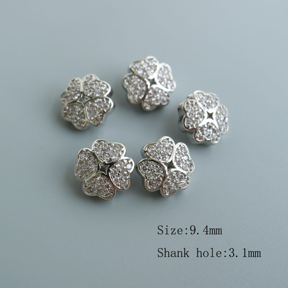 5pc/lot Luxury crystal buttons for clothes Cubic zirconia button for coat Decorative CZ sewing buttons for cashmere cardigan: YLSN-K-114-5pcR11