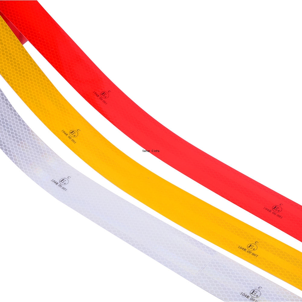 Nastro adesivo riflettente ad alta intensità 5 cm * 5 m diamante Grado Rosso Bianco Giallo Adesivi per auto impermeabili Striscia riflettente per camion