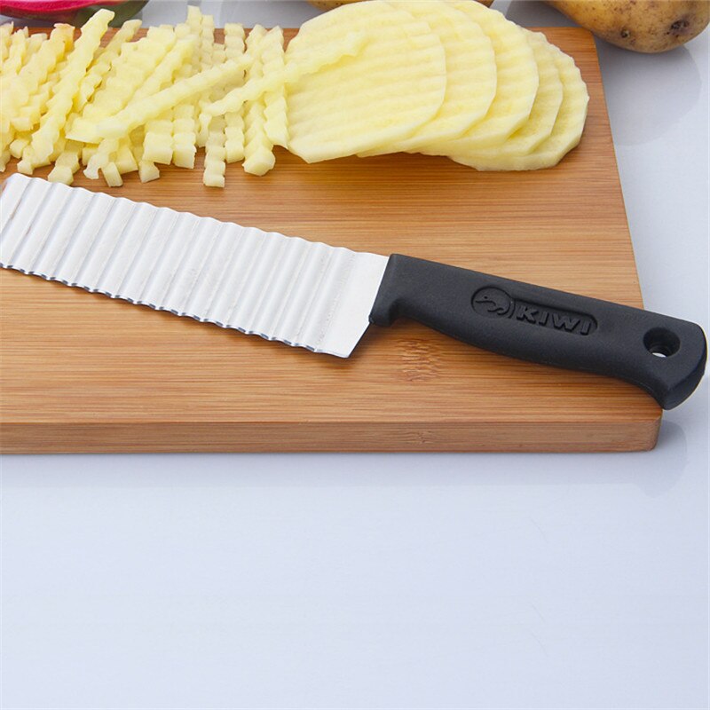 Potato French Fry Cutter Stainless Steel Serrated Blade Slicing vegetable Fruits slicer Wave Knife Chopper Kitchen Accessories