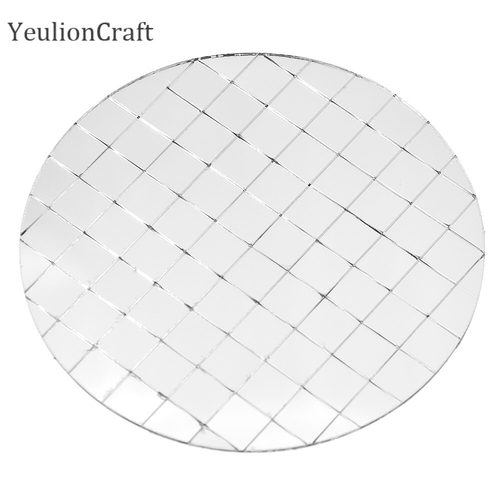Chzimade – carreaux de mosaïque miroir en verre rond auto-adhésif, pour mur de bricolage, artisanat fait à la main, décoration de la maison: 10x10cmx10mm