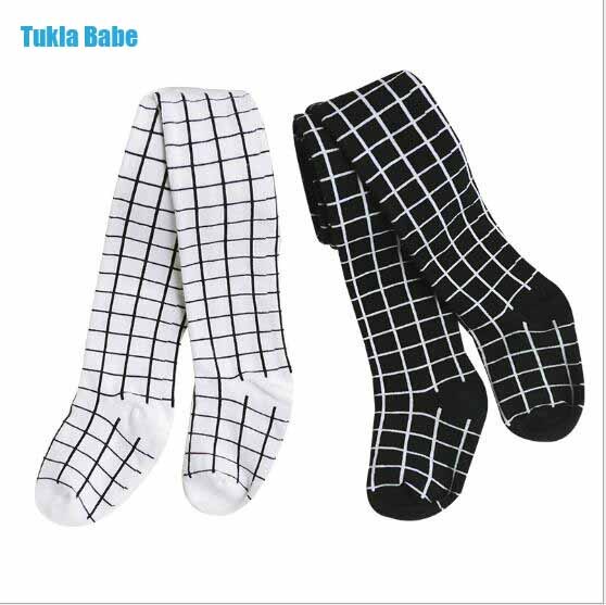 Herfst Winter Kind Leggings Zwart En Wit Plaid Jongens Meisjes Kids Baby Panty