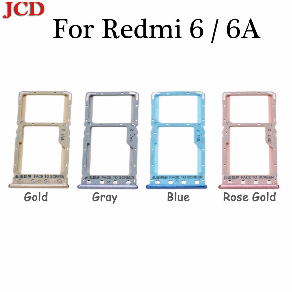 Jcd til redmi 6a sim-kortholder bakke kortspor til xiaomi til redmi 6 6a reservedele til redmi 6 +  sim-kort skub ud nøgle