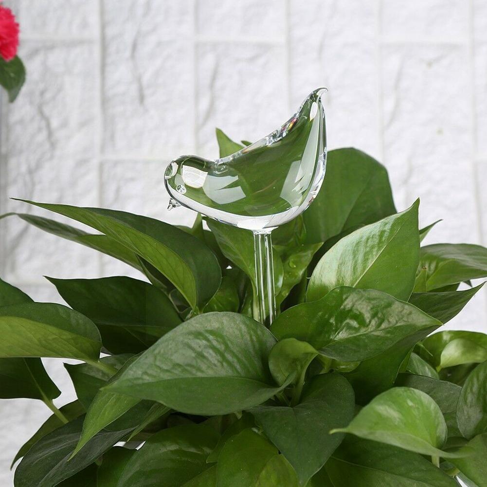 Huis Planten Bloemen Water Feeder Automatische Sproeisysteem Zelf Clear Water Glas Vogel Vorm Feeder Apparaten F3r5