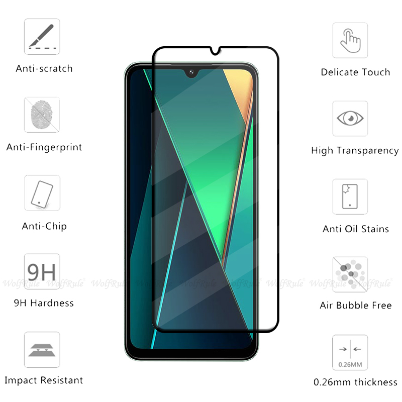 4 Uds para Poco C75 vidrio Xiaomi Poco C75 vidrio templado 9H HD protección de teléfono pegamento de cubierta completa para Protector de pantalla Poco C75 C 75