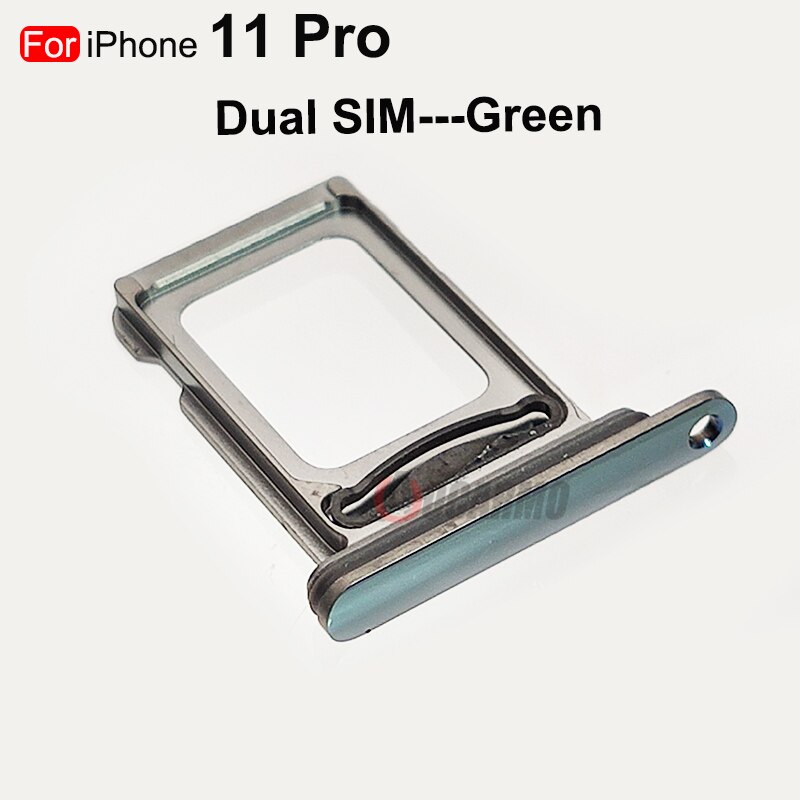Aocarmo 10 sztuk/partia podwójna karta Sim dla iPhone 11 zawodowiec pojedyncze gniazdo karty SIM taca uchwyt adapter gniazdo części zamienne