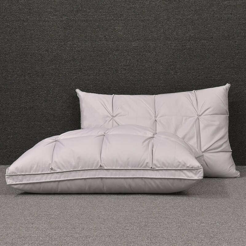 80 Three-layer Down Pillow Bread Type 95% White Goose Down Pillow Adult Single Five-star Hotel Duvet Cover White