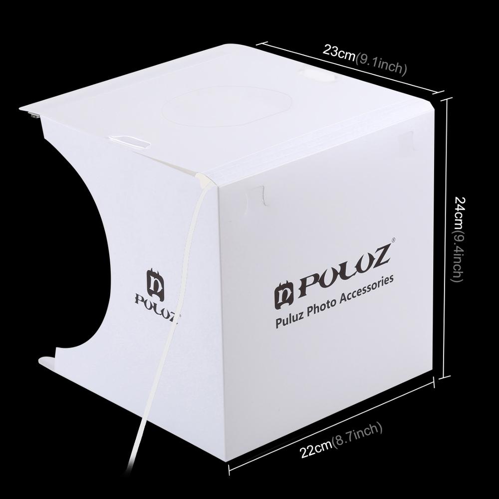 20CM Mini Foldable Softbox with LED Ring Flash Strap Background Cloth Tabletop Photo Studio for Photography