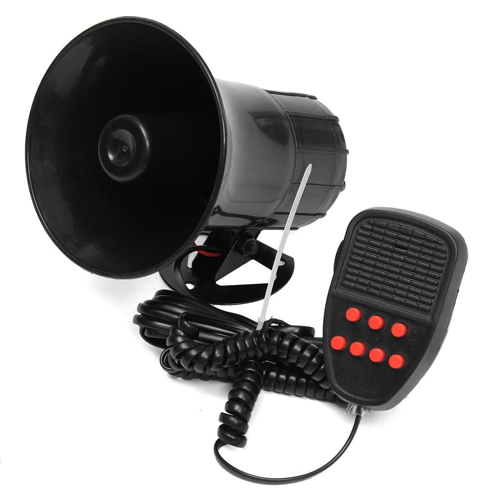 12V 7 Sounds Car Loud Speaker Electronic Warning Siren Motorcycle Security Warning Megaphone Police Fire Horn Alarm