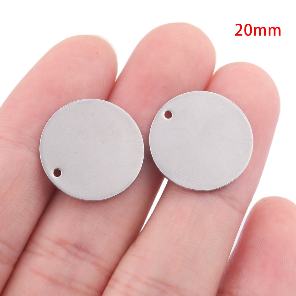 Pendentifs en acier inoxydable en métal rond estampage disque blanc breloques chien étiquettes résultats de bijoux pour pendentif collier faisant des accessoires: 20mm 20pcs