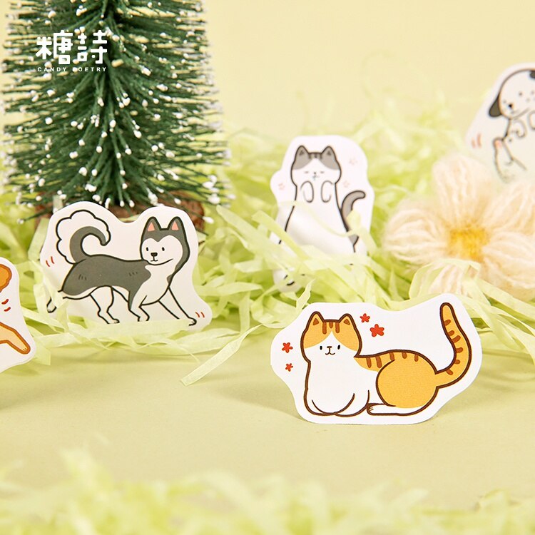 45 Stks/zak Cartoon Kat Stickers Leuke Dagboek Journal Briefpapier Vlokken Scrapbooking Diy Decoratieve Sticker