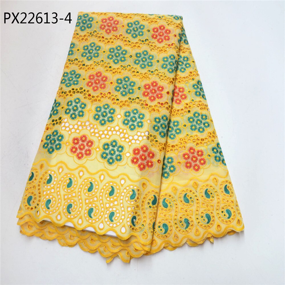 Broderie nigériane africaine en coton, bonne , dentelle de suisse voile, tissu de couleur blanche, dernier gros: 4