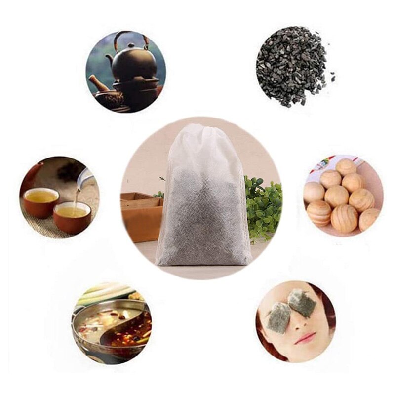 Sachets XD-600 filtre de thé de paquet , sachet de thé jetable avec le cordon, pour le thé en vrac ou le café de tisane (blanc, 2.75X3.54 po)