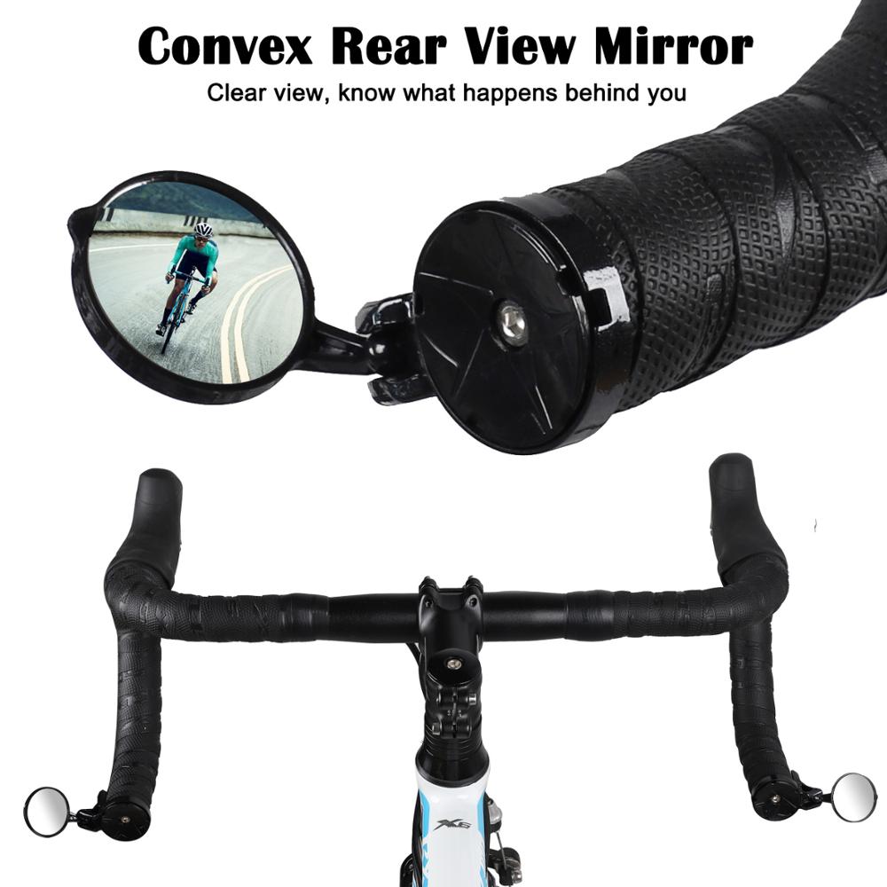 WEST BIKING-espejo retrovisor, para bicicleta, con tapón de manillar giratorio de 360 grados, accesorios para gafas de ciclismo