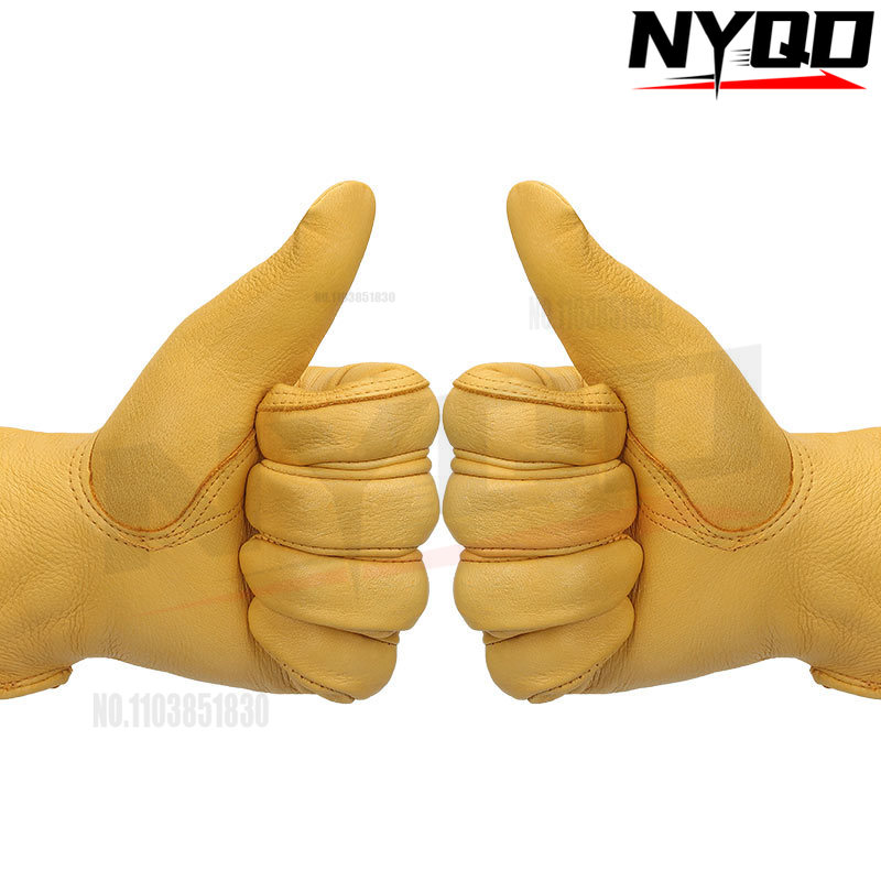 Guantes de piel de ciervo para montar, protección de conducción, baterías deportivas, guantes para motocicletas, fabricantes retro al aire libre al por mayor