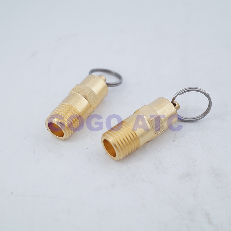 Brass Pneumatic Safety valve pull ring 100psi/125psi/150/160psi adjustable air pressure relief valve vent male 1/4 NPT thread