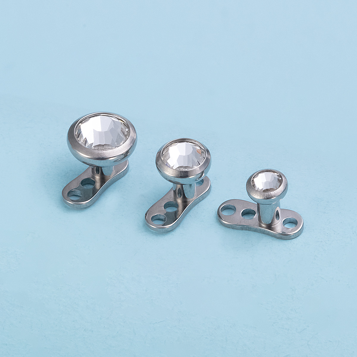 Piercings dérmicos de titanio G23, Piercings ocultos en la piel para buzo, Micro Piercings dérmicos CZ, anclas dérmicas, joyería, 1 ud.