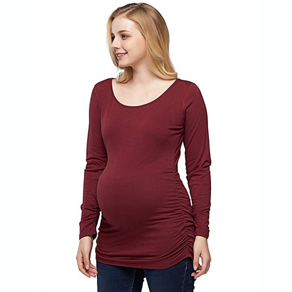 Materho vêtements de maternité flatteur côté fronces Grossesse maternité Blouse allaitement vêtements Ropa Embarazada Grossesse
