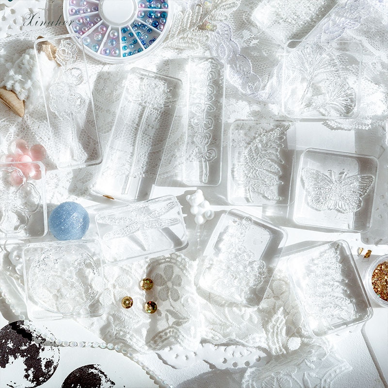 XINAHER Vintage plant moon butterfly stamp DIY acrylic rubber stamps for stationery scrapbooking transparent stamps