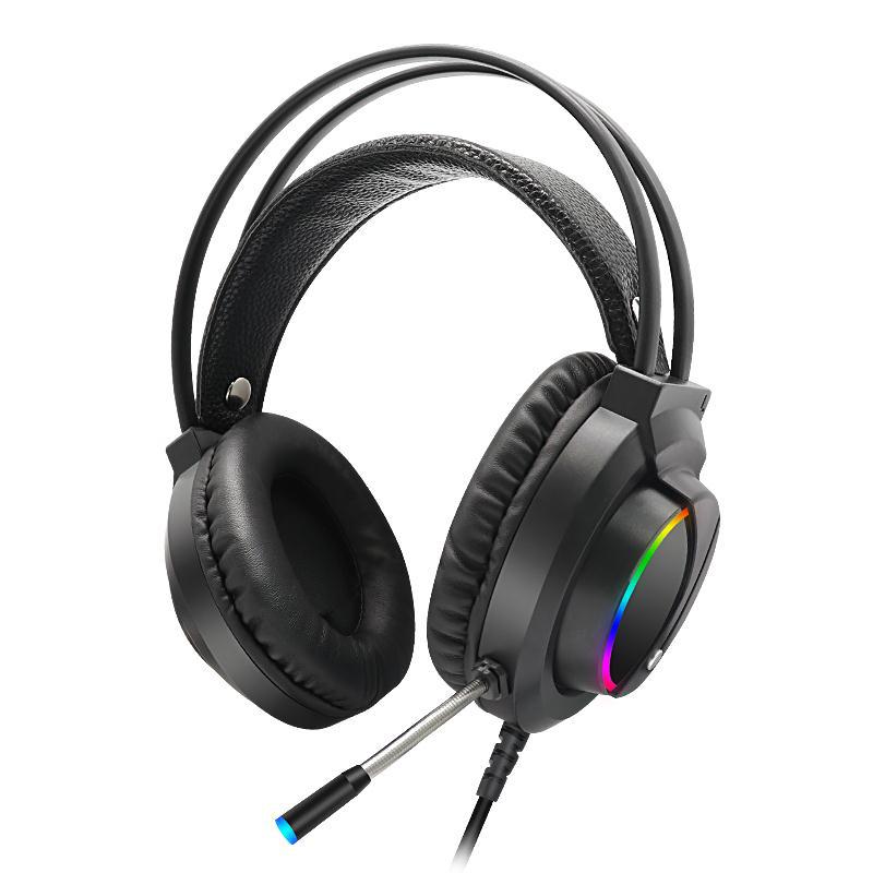Kabelgebundenes gaming-headset mit farbiger atemlichtfunktion, stereo-kopfhörer mit geräuschunterdrückung