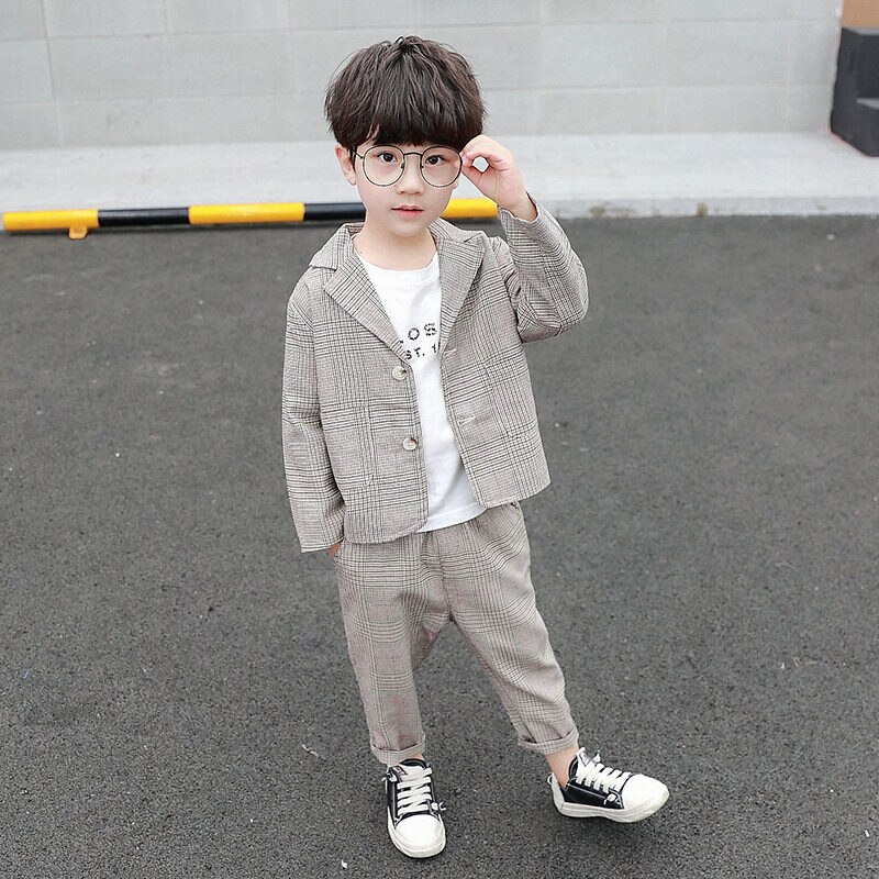 Bruiloft Kids Smoking Pak Voor Baby Jongens Peuter Jongen Blazer Jas + Broek 2 Stuks Set Kinderen Mannelijk Kind Past voor Jongen 2-9 Jaar