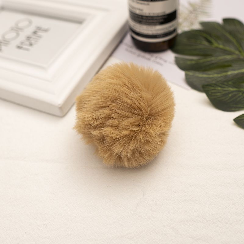 Bolas de pompón de piel de conejo Rex sintética, pompones suaves y esponjosos artificiales de 6cm y 8cm, pompones DIY, ropa hecha a mano, suministros para manualidades de costura: Latón / 4XL