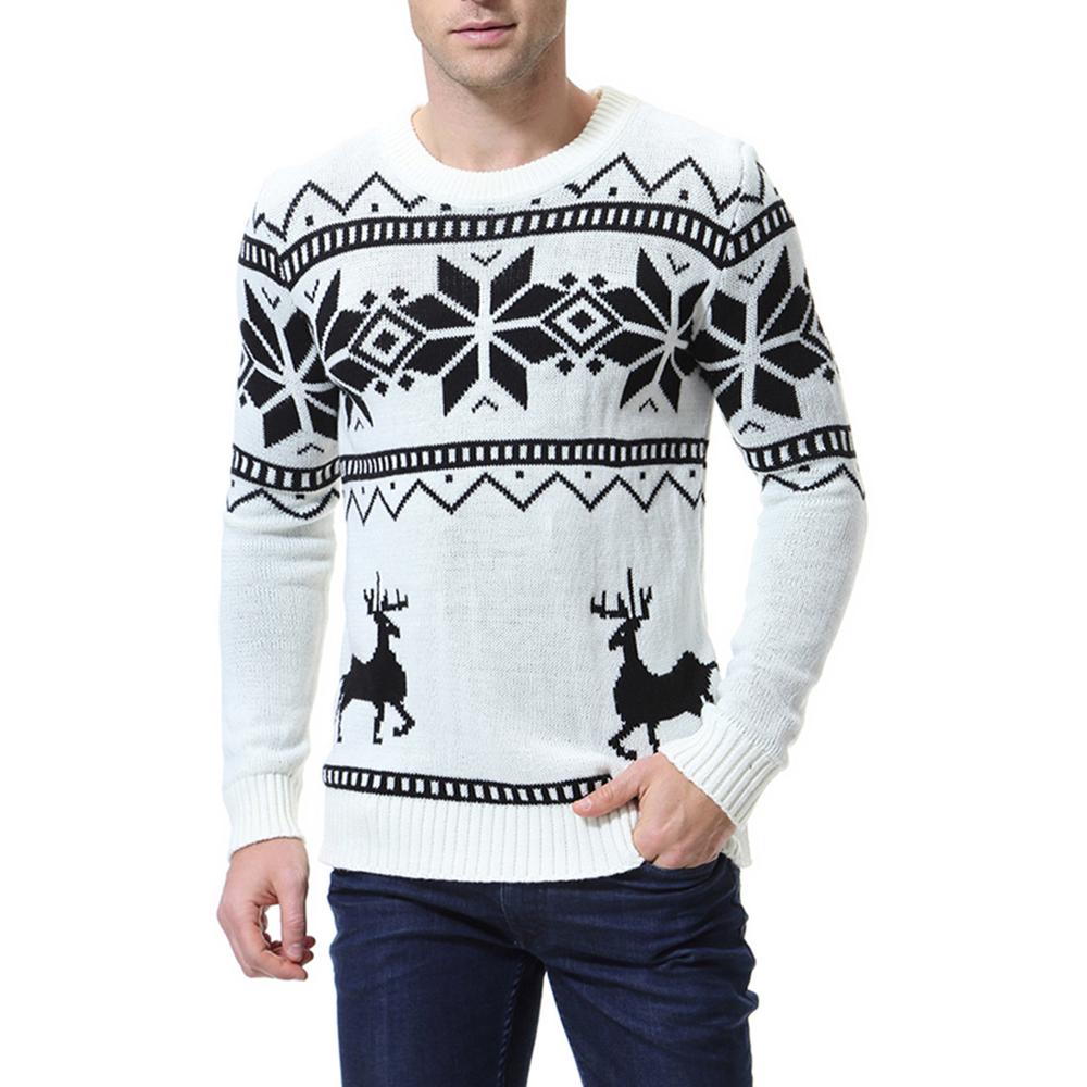 Mann genser varm casual strikkede pullover gensere