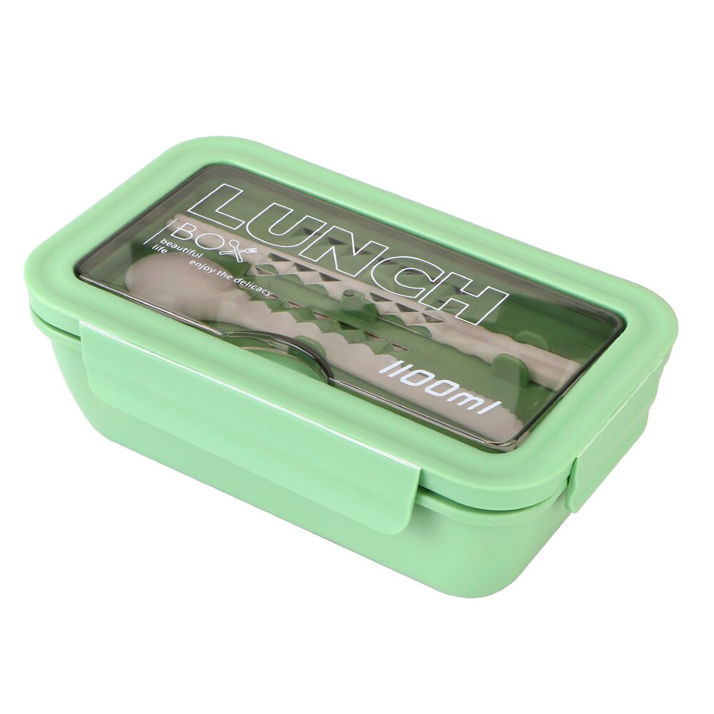 Microwave Dinnerware 1100ml Japanese Style Lunch Box Eco-Friendly Food Container Food Storage Container Wheat Straw Material: Green